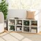 Costway 8 Cubbies Shoe Bench with 500 LBS Weight Capacity Cubby Shoe Rack Storage Cabinet Grey/White/Black